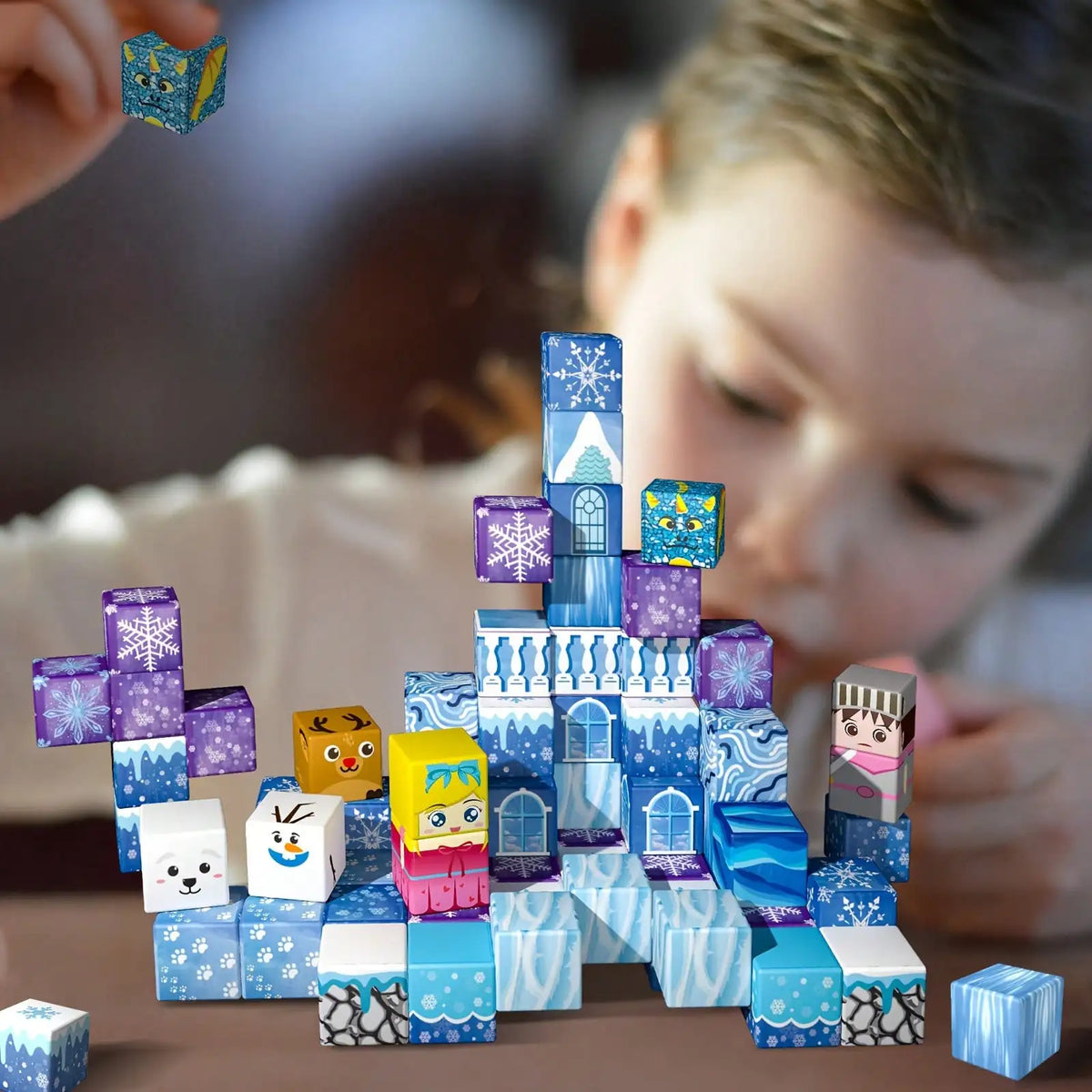 Magnetic Blocks Set Castle Build STEM Toy For Kids