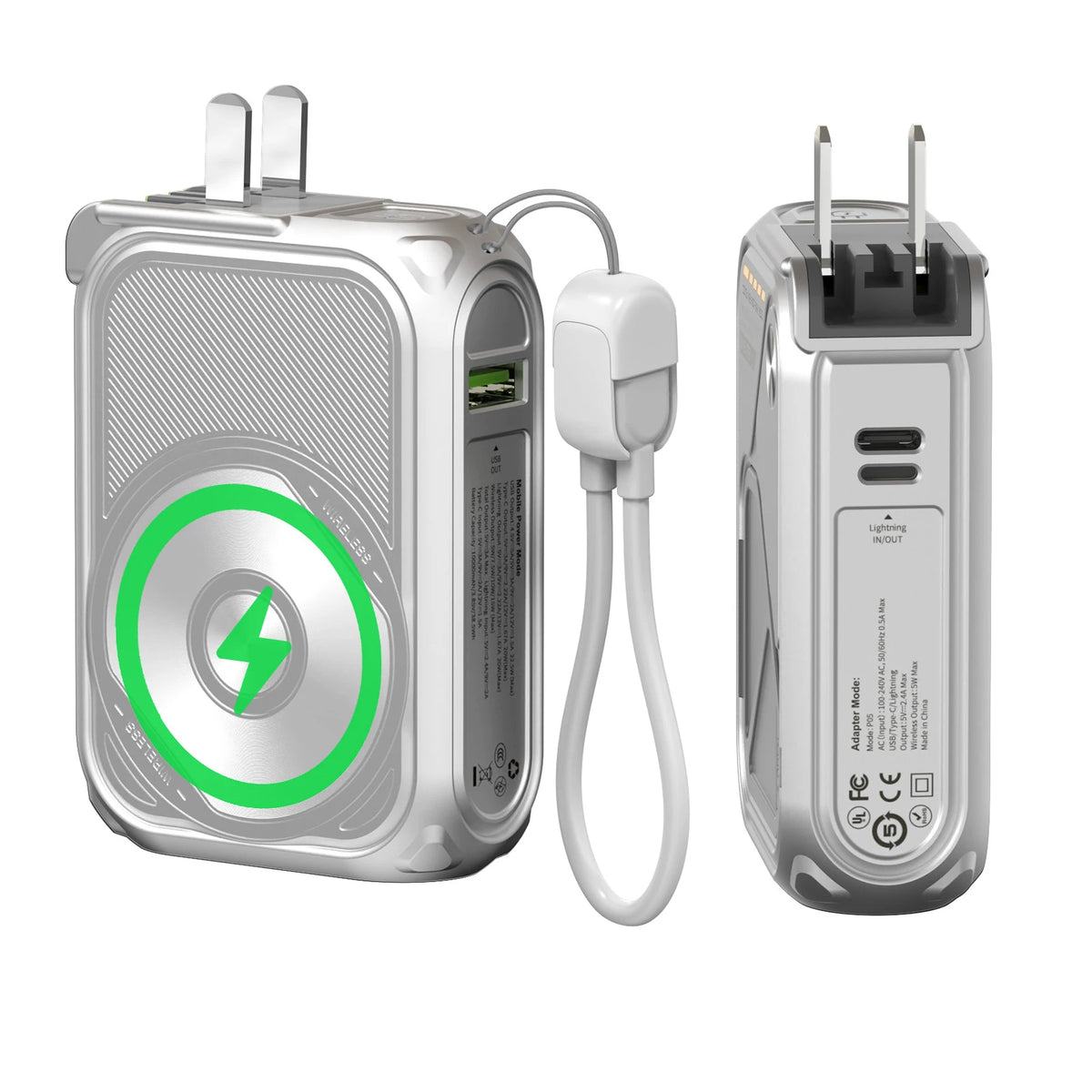 PRUNUS 22.5W Magnetic Wireless Power Bank 10000mAh USB Type C