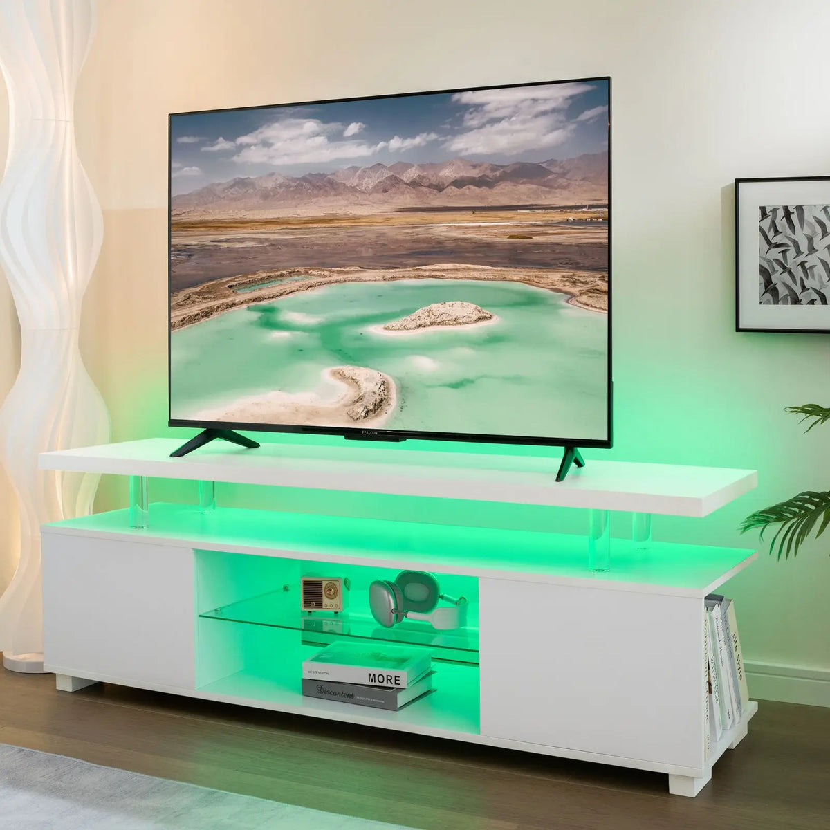 Cubehom TV Entertainment Center with Storage and Modern Design