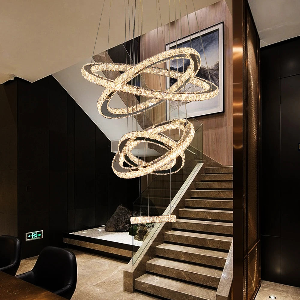 VETRULUS Modern Crystal LED Pendant Chandelier For Living And Dining