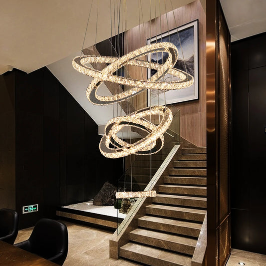 VETRULUS Modern Crystal LED Pendant Chandelier For Living And Dining